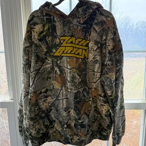 Authentic Zach Bryan Camouflage Hoodie with Yellow Accents